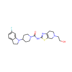 O=C(Nc1nc2c(s1)CN(CCO)CC2)N1CCC(N2CCc3ccc(F)cc32)CC1 ZINC000218630713