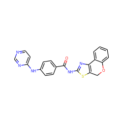 O=C(Nc1nc2c(s1)COc1ccccc1-2)c1ccc(Nc2ccncn2)cc1 ZINC000029049075