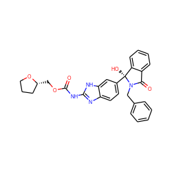 O=C(Nc1nc2ccc([C@@]3(O)c4ccccc4C(=O)N3Cc3ccccc3)cc2[nH]1)OC[C@@H]1CCCO1 ZINC000038211842