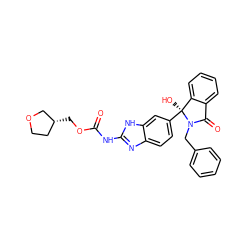 O=C(Nc1nc2ccc([C@@]3(O)c4ccccc4C(=O)N3Cc3ccccc3)cc2[nH]1)OC[C@@H]1CCOC1 ZINC000034638054