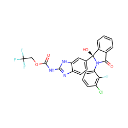 O=C(Nc1nc2ccc([C@]3(O)c4ccccc4C(=O)N3c3cccc(Cl)c3F)cc2[nH]1)OCC(F)(F)F ZINC000117130636