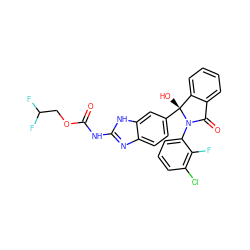 O=C(Nc1nc2ccc([C@]3(O)c4ccccc4C(=O)N3c3cccc(Cl)c3F)cc2[nH]1)OCC(F)F ZINC000117124116