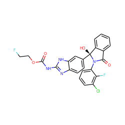 O=C(Nc1nc2ccc([C@]3(O)c4ccccc4C(=O)N3c3cccc(Cl)c3F)cc2[nH]1)OCCF ZINC000117133291