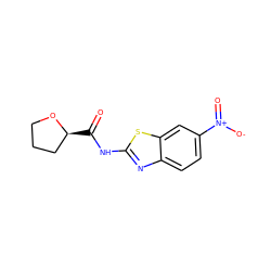 O=C(Nc1nc2ccc([N+](=O)[O-])cc2s1)[C@H]1CCCO1 ZINC000000375981