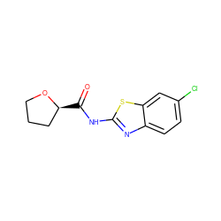 O=C(Nc1nc2ccc(Cl)cc2s1)[C@H]1CCCO1 ZINC000002742853