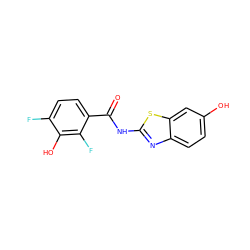 O=C(Nc1nc2ccc(O)cc2s1)c1ccc(F)c(O)c1F ZINC000095554588