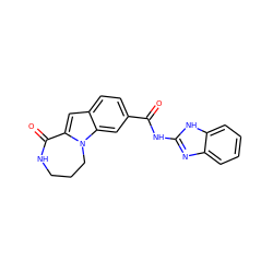 O=C(Nc1nc2ccccc2[nH]1)c1ccc2cc3n(c2c1)CCCNC3=O ZINC000073240370