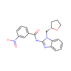 O=C(Nc1nc2ccccc2n1C[C@@H]1CCCO1)c1cccc([N+](=O)[O-])c1 ZINC000036184972