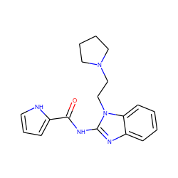 O=C(Nc1nc2ccccc2n1CCN1CCCC1)c1ccc[nH]1 ZINC000299856363