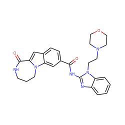 O=C(Nc1nc2ccccc2n1CCN1CCOCC1)c1ccc2cc3n(c2c1)CCCNC3=O ZINC000218201047