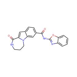 O=C(Nc1nc2ccccc2o1)c1ccc2cc3n(c2c1)CCCNC3=O ZINC000073219797