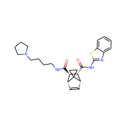 O=C(Nc1nc2ccccc2s1)[C@@H]1[C@@H]2C=C[C@H]([C@H]1C(=O)NCCCCN1CCCC1)C21CC1 ZINC000168343130