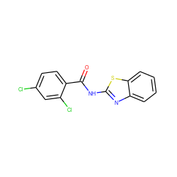 O=C(Nc1nc2ccccc2s1)c1ccc(Cl)cc1Cl ZINC000000176183