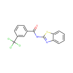 O=C(Nc1nc2ccccc2s1)c1cccc(C(Cl)(Cl)Cl)c1 ZINC000008969770