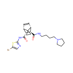 O=C(Nc1ncc(Br)s1)[C@@H]1[C@@H]2C=C[C@H]([C@H]1C(=O)NCCCCN1CCCC1)C21CC1 ZINC000168337711