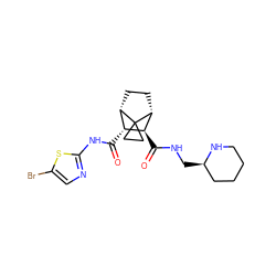 O=C(Nc1ncc(Br)s1)[C@@H]1[C@@H]2CC[C@H]([C@H]1C(=O)NC[C@@H]1CCCCN1)C21CC1 ZINC000168403310