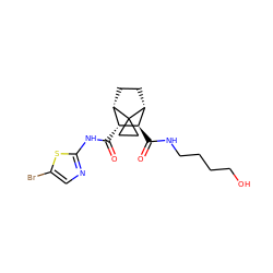 O=C(Nc1ncc(Br)s1)[C@@H]1[C@@H]2CC[C@H]([C@H]1C(=O)NCCCCO)C21CC1 ZINC000168400006