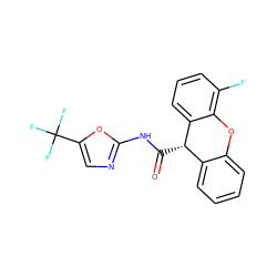 O=C(Nc1ncc(C(F)(F)F)o1)[C@H]1c2ccccc2Oc2c(F)cccc21 ZINC000038623491