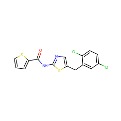 O=C(Nc1ncc(Cc2cc(Cl)ccc2Cl)s1)c1cccs1 ZINC000002669395