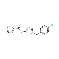 O=C(Nc1ncc(Cc2ccc(Cl)cc2)s1)c1cccs1 ZINC000000134211