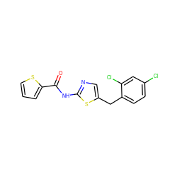 O=C(Nc1ncc(Cc2ccc(Cl)cc2Cl)s1)c1cccs1 ZINC000005016756