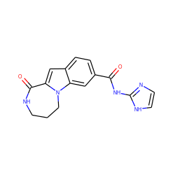 O=C(Nc1ncc[nH]1)c1ccc2cc3n(c2c1)CCCNC3=O ZINC000073224382