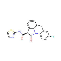 O=C(Nc1nccs1)[C@@H]1C(=O)N2c3ccc(F)cc3Cc3cccc1c32 ZINC000100658661