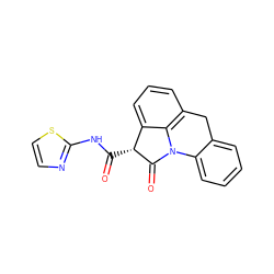 O=C(Nc1nccs1)[C@H]1C(=O)N2c3ccccc3Cc3cccc1c32 ZINC000100658615