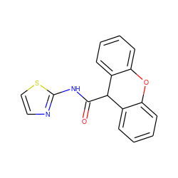 O=C(Nc1nccs1)C1c2ccccc2Oc2ccccc21 ZINC000005517375