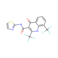 O=C(Nc1nccs1)c1c(C(F)(F)F)[nH]c2c(C(F)(F)F)cccc2c1=O ZINC000029228779