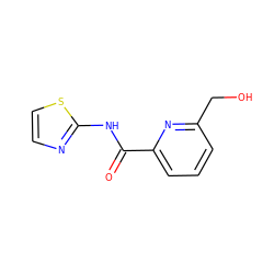 O=C(Nc1nccs1)c1cccc(CO)n1 ZINC000028359093