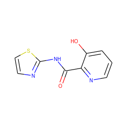 O=C(Nc1nccs1)c1ncccc1O ZINC000013521891