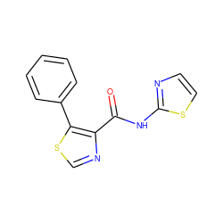 O=C(Nc1nccs1)c1ncsc1-c1ccccc1 ZINC000028123219