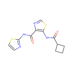 O=C(Nc1nccs1)c1ncsc1NC(=O)C1CCC1 ZINC000028120961