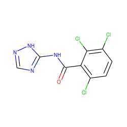 O=C(Nc1ncn[nH]1)c1c(Cl)ccc(Cl)c1Cl ZINC000018144244