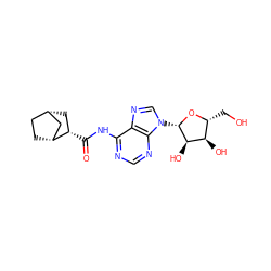 O=C(Nc1ncnc2c1ncn2[C@@H]1O[C@H](CO)[C@@H](O)[C@H]1O)[C@H]1C[C@H]2CC[C@@H]1C2 ZINC000048999084