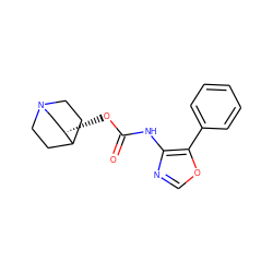 O=C(Nc1ncoc1-c1ccccc1)O[C@H]1CN2CCC1CC2 ZINC000169329788