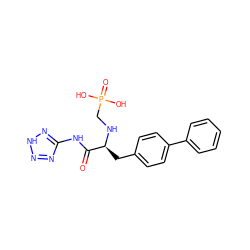 O=C(Nc1nn[nH]n1)[C@H](Cc1ccc(-c2ccccc2)cc1)NCP(=O)(O)O ZINC000029306535