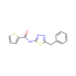 O=C(Nc1nnc(Cc2ccccc2)s1)c1cccs1 ZINC000000320022