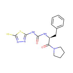 O=C(Nc1nnc(S)s1)N[C@@H](Cc1ccccc1)C(=O)N1CCCC1 ZINC000013796982