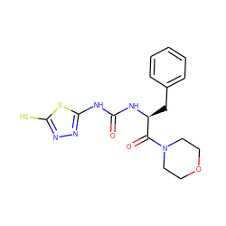 O=C(Nc1nnc(S)s1)N[C@@H](Cc1ccccc1)C(=O)N1CCOCC1 ZINC000013796979