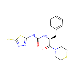 O=C(Nc1nnc(S)s1)N[C@@H](Cc1ccccc1)C(=O)N1CCSCC1 ZINC000013796984