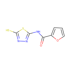 O=C(Nc1nnc(S)s1)c1ccco1 ZINC000006438165