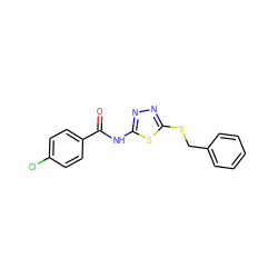 O=C(Nc1nnc(SCc2ccccc2)s1)c1ccc(Cl)cc1 ZINC000006339673