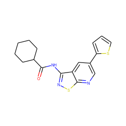 O=C(Nc1nsc2ncc(-c3cccs3)cc12)C1CCCCC1 ZINC000299822417