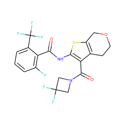 O=C(Nc1sc2c(c1C(=O)N1CC(F)(F)C1)CCOC2)c1c(F)cccc1C(F)(F)F ZINC000095562279