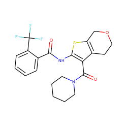 O=C(Nc1sc2c(c1C(=O)N1CCCCC1)CCOC2)c1ccccc1C(F)(F)F ZINC000095561717