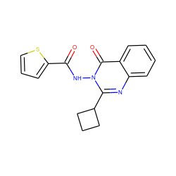 O=C(Nn1c(C2CCC2)nc2ccccc2c1=O)c1cccs1 ZINC000001364989