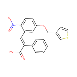 O=C(O)/C(=C/c1cc(OCc2ccsc2)ccc1[N+](=O)[O-])c1ccccc1 ZINC000013780360