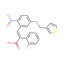 O=C(O)/C(=C/c1cc(OCc2ccsc2)ccc1[N+](=O)[O-])c1ccccc1F ZINC000013780357